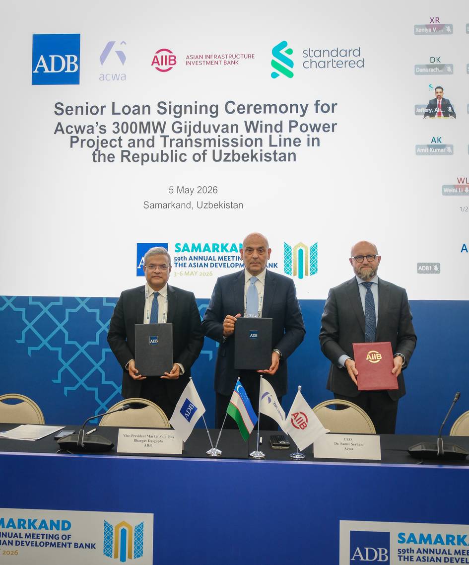 AIIB signs $107mn loan with ACWA Power for Bash 2 wind project in Uzbekistan